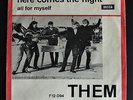 THEM Here Comes The Night / All For Myself Denmark 1965 45 PS Van Morrison 7
