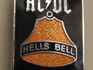 AC/DC HELLS BELLS BACK IN BLACK VINTAGE ENAMEL PIN BADGE FROM THE 1980's