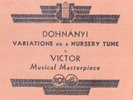 363g4.  Ernst Dohnanyi - Variations on a Nursery Tune - Victor M-162