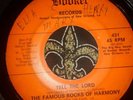 The Famous Rocks of Harmony Tell The Lord on Booker Records 7