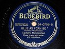 TOMMY McCLENNAN 78rpm Bluebird 34-0706 Blue as I Can Be/Roll Me,Baby 1942 E USA