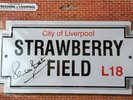 GENUINE SIGNED THE BEATLES Strawberry Fields Sign Metal Pete Best AUTOGRAPHED
