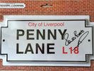 GENUINE SIGNED THE BEATLES Penny Lane Sign Metal Pete Best AUTOGRAPHED