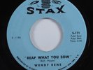 Deep Soul 45 WENDY RENE Reap What You Sow STAX VG+ HEAR