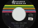 Girl Group Teen 45 - Sunny Gale - Too Bad For You - Canadian American - mp3