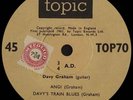 ALEXIS KORNER / DAVY GRAHAM/ 3/4 A.D. / ORIG UK TOPIC TOP 70 / TAN LABEL