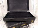 Pair of Retro Music Cassette Tape Storage Box Cases Hard Plastic and Vinyl Black