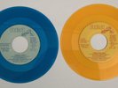 2 colored ELVIS blue GOLD vinyl 45 records PARALYZED wear my ring LITTLE SISTER