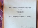AUGMENTED HISTORY OF THE VIOLIN 1920-1950 - THOMAS L. CLEAR 3 LP box set