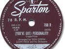LLOYD PRICE Rock'n Roll 78 RPM Record. (You've Got ) Personality