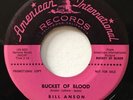 Bill Anson BUCKET OF BLOOD / LEECHES 45 Rare 1959 Horror Movie Promo AIP