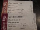 2 x CARO EMERALD Tickets -  De Montfort Hall Leicester 8/10/18 -  £80