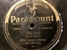 PARAMOUNT PREWAR BLUES 78: BLIND LEMON JEFFERSON Hot Dogs/Weary Dogs Blues