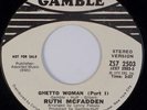RUTH McFADDEN: Ghetto Woman GAMBLE Sister Funk Soul 45 Promo HEAR