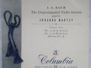 JOHANNA MARTZY / BACH  violin sonatas Vol.2  Original UK LP COLUMBIA 33 CX 1287