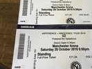 2 x U2 tickets - Manchester Arena 20/10 STANDING Saturday 20th October