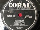 The Crickets Buddy Holly 78 Vg Coral records Heart Beat / well .. All right