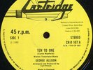 George Allison - Ten To One / Hard Times UK Cartridge 12