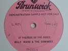 BILLY WARD & THE DOMINOES St Therese Of The Roses/Brunswick single sided Demo