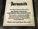 Aerosmith- Very Rare 4 Track Reading Festival Promo Lp Presnted To Capitol Radio