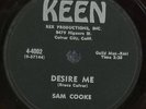 VERY RARE Sam Cooke 78 RPM - Desire Me - For Sentimental Reasons - KEEN 4-4002