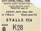 Traffic IF City Hall, Sheffield 22/5/70 Ticket
