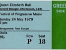Soft Machine Queen Elizabeth Hall, London 24/5/70 Ticket