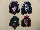 Aufnäher - Patches - 4er-Set - Kiss - Faces - Alice Cooper - Ratt - 80´s