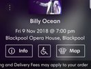 2 Billy Ocean Tickets - 09/11/2018