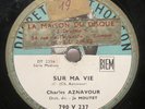 78 T RPM DUCRETET THOMSON Charles Aznavour 