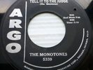 THE MONOTONES doowop vg+ 45 TELL IT TO THE JUDGE b/w FOOLS WILL BE FOOLS PC172