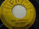 Elvis Presley Sun 215 Milkcow Blues Boogie / You're A Heartbreaker 45