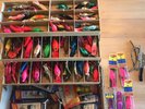 HOT SHOTS out the WAZOO   Steelhead Anyone?  Some in boxes. 1 Tackle Box FULL