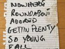 Stone Roses handwritten set list Ian Brown (1st)