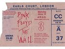 PINK FLOYD CONCERT TICKET THE WALL EARLS COURT 15th JUNE 1981 ORIGINAL