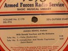 Armed Forces Radio Service 16” Transcription Disc Jascha Heifetz Piano Quartet