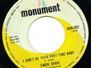 GWEN DAVIS I Can't Be Your Part-Time Baby RARE  PHILIPPINES Mareco 45 VINYL SOUL