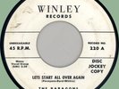PARAGONS Let's Start All Over Again / Stick with Me Baby 45rpm Winley '57 WLP