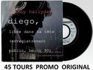 JOHNNY HALLYDAY DIEGO MON P'TIT LOUP 45 TOURS VINYL PROMO ORIGINAL FRANCE 1991