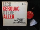 Jack Kerouac/Steve Allen-Poetry For The Beat Generation-Hanover 5000-W/RARE BIO