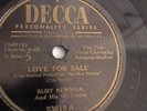 Ruby Newman - 78rpm single 10-inch – Decca #23619 Love For Sale