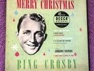 BING CROSBY-MERRY CHRISTMAS (4) 45 RPM VINYL RECORD SET-DECCA 9-65-CLEAN VINYL