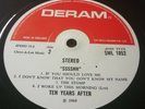Ten Years After Ssssh Deram 3L/3L Stereo 1969 SSSSHH label error SML1052