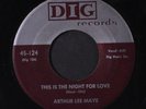 ARTHUR LEE MAYE & GROUP: This Is The Night For Love / Honey Honey 45 (glossy co