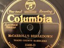 Columnia 15438D Roane County Ramblers McCARROLL'S BREAKDOWN 78 rpm EE+ 1929
