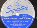 MONICA LEWIS female jazz vocal 78 SIGNATURE South America Take It Away, Without
