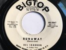 Rare Promo DEL SHANNON Runaway / Jody BIG TOP Original 45 VG
