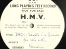ALP 1512 two 1-sided HMV test pressings, Menuhin, Bach solo violin sonatas Vol 1
