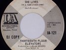 THIRTEENTH FLOOR ELEVATORS: She Lives US Orig Psych Rock Promo IA 7” 45 MP3