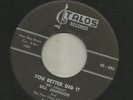 ROCKABILLY R&B- BILL JOHNSON - YOU BETTER DIG IT -HEAR -1959 GEORGIA  TALOS